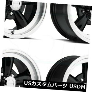 �C�O�A���z�C�[�� 17x8�u���b�N�}�V�j���O�h���b�v�z�C�[���r�W����141���W�F���h5 5x5 / 5x127 0�i4�Z�b�g�j 17x8 Black Machined Lip Wheels Vision 141 Legend 5 5x5/5x127 0 (Set of 4) �y���s�A���i�z