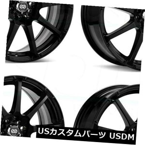 �C�O�A���z�C�[�� 17x7 / 17x8�u���b�N�y�C���g�z�C�[��Enkei EDR9 5x100 / 114.3 45/38�i4�Z�b�g�j 17x7/17x8 Black Paint Wheels Enkei EDR9 5x100/114.3 45/38 (Set of 4) �y���s�A���i�z