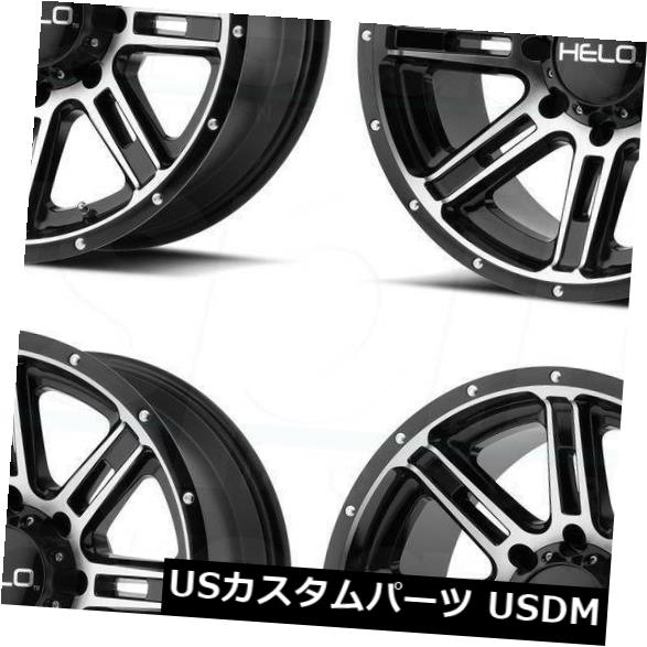 海外輸入ホイール 18x9グロスブラックマシンホイールHelo HE900 8x6.5 / 8x165.1 0（4個セット） 18x9 Gloss Black Machine Wheels Helo HE900 8x6.5/8x165.1 0 (Set of 4)：カスタムパーツ WORLD倉庫
