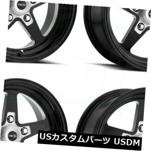 �C�O�A���z�C�[�� 15x7 / 15x8�u���b�N�~���h�z�C�[���r�W����571 Sport Star II 5x4.75 0/0�i4�Z�b�g�j 15x7/15x8 Black Milled Wheels Vision 571 Sport Star II 5x4.75 0/0 (Set of 4) �y���s�A���i�z
