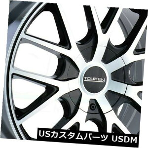 �C�O�A���z�C�[�� 18x8�u���b�N�}�V���h�u���b�N�����O�z�C�[��Touren TR60 5x112 / 5x120 40�i4�Z�b�g�j 18x8 Black Machined Black Ring Wheels Touren TR60 5x112/5x120 40 (Set of 4) �y���s�A���i�z