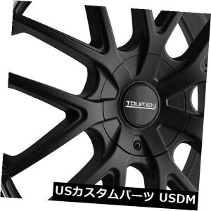 �C�O�A���z�C�[�� 20x8.5�}�b�g�u���b�N�@�B���H�����O�z�C�[��Touren TR60 5x110 / 5x115 40�i4�Z�b�g�j 20x8.5 Matte Black Machined Ring Wheels Touren TR60 5x110/5x115 40 (Set of 4) �y���s�A���i�z