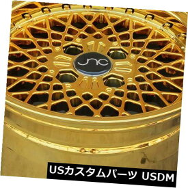 海外輸入ホイール 15x8.25ゴールドプラチナホイールJNC 045 JNC045 4x100 10（4個セット） 15x8.25 Gold Platinum Wheels JNC 045 JNC045 4x100 10 (Set of 4)