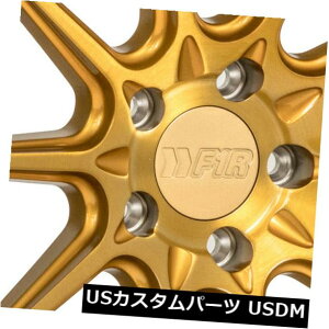 �C�O�A���z�C�[�� 18x8.5 / 18x9.5�u���b�V���h�S�[���h�z�C�[��F1R F101 5x114.3 38/38�i4�Z�b�g�j 18x8.5/18x9.5 Brushed Gold Wheels F1R F101 5x114.3 38/38 (Set of 4) �y���s�A���i�z