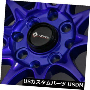 COAzC[ 15x8 / 15x9LfBp[vu[zC[Vors TR3 4x100 / 4x114.3 0/0i4Zbgj 15x8/15x9 Candy Purple Blue Wheels Vors TR3 4x100/4x114.3 0/0 (Set of 4)