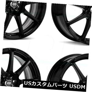 �C�O�A���z�C�[�� 17x8�u���b�N�y�C���g�z�C�[���G���P�CEDR9 5x100 / 114.3 45�i4�Z�b�g�j 17x8 Black Paint Wheels Enkei EDR9 5x100/114.3 45 (Set of 4) �y���s�A���i�z