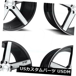 �C�O�A���z�C�[�� 17x8�u���b�N�}�V�j���O�z�C�[��Niche Milan M124 5x114.3 40�i4�Z�b�g�j 17x8 Black Machined Wheels Niche Milan M124 5x114.3 40 (Set of 4) �y���s�A���i�z