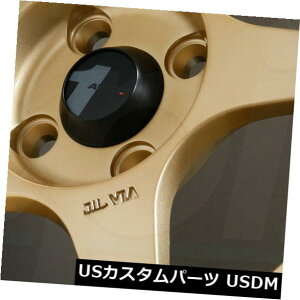 �C�O�A���z�C�[�� 15x6.5�S�[���h�z�C�[��AVID1 AV08 AV-08 4x100 35�i4�Z�b�g�j 15x6.5 Gold Wheels AVID1 AV08 AV-08 4x100 35 (Set of 4)
