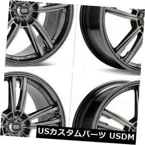 �C�O�A���z�C�[�� 17x8�u���b�N�y�C���g�z�C�[���G���P�C�R�W��5x100 40�i4�Z�b�g�j 17x8 Black Paint Wheels Enkei Kojin 5x100 40 (Set of 4) �y���s�A���i�z