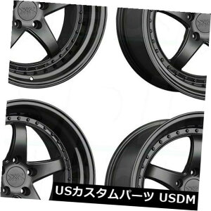 海外輸入ホイール 18x8.5 / 18x9.5フラットブラックグロスブラックリップホイールXXR 565 5x120 35/38(4個セット) 18x8.5/18x9.5 Flat Black Gloss Black Lip Wheels XXR 565 5x120 35/38 (Set of 4)