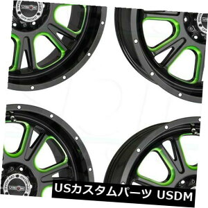 COAzC[ 4-New 17 "Vision 399 Fury Wheels 17x8.5 5x5 / 5x127 0ubNO[eBg 4-New 17" Vision 399 Fury Wheels 17x8.5 5x5/5x127 0 Black Green Tint Rims