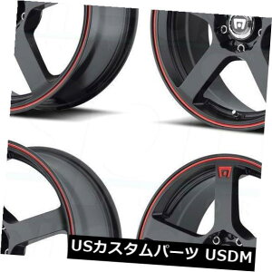 COAzC[ 4-V15C`Motegi MR116zC[15x6.5 5x100 / 5x114.3 40ubNbh 4-New 15" Motegi MR116 Wheels 15x6.5 5x100/5x114.3 40 Black Red Rims