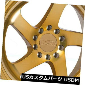 COAzC[ 4-V18C`F1R F28zC[18x10.5 5x100 / 5x114.3 20}VS[h 4-New 18" F1R F28 Wheels 18x10.5 5x100/5x114.3 20 Machine Gold Rims