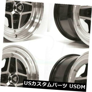 COAzC[ 4-New 15 "Enkei Apache Ii Wheels 15x7 4x114.3 38ubN}Vh 4-New 15" Enkei Apache Ii Wheels 15x7 4x114.3 38 Black Machined Rims