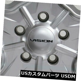 海外輸入ホイール 4-New 15 "Vision 147 Daytona Wheels 15x7 5x4.75 / 5x120.6 5 6ハイパーシルバーリム 4-New 15" Vision 147 Daytona Wheels 15x7 5x4.75/5x120.65 6 Hyper Silver Rims