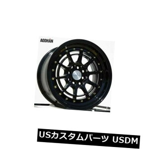 COAzC[ 4-V16C`Aodhan AH04 AH4zC[16x8 4x100 / 4x114.3 15ubN 4-New 16" Aodhan AH04 AH4 Wheels 16x8 4x100/4x114.3 15 Black Rims