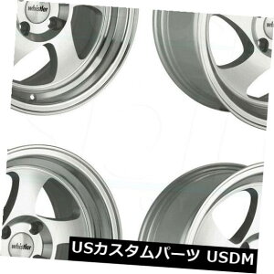 COAzC[ 4-V16C`EBX[KR1zC[16x8 4x114.3 20@BHVo[ 4-New 16" Whistler KR1 Wheels 16x8 4x114.3 20 Machined Silver Rims