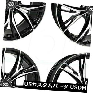 COAzC[ 4-V18C`Enkei OnxzC[18x8 5x120 40ubN}Vh 4-New 18" Enkei Onx Wheels 18x8 5x120 40 Black Machined Rims