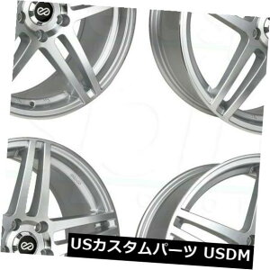 �C�O�A���z�C�[�� 4-�V����16�C���`Enkei RSF5�z�C�[��16x7 4x100 38�V���o�[���H���� 4-New 16 Enkei RSF5 Wheels 16x7 4x100 38 Silver Machined Rims