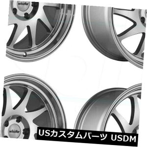 COAzC[ 4-V16C`EBX[KR7zC[16x8 4x100 20Vo[HtFCX 4-New 16" Whistler KR7 Wheels 16x8 4x100 20 Silver Machined Face Rims