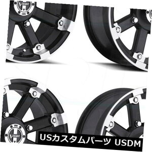 �C�O�A���z�C�[�� 4-New 12 "Vision ATV 393 Lockout Wheels 12x7 4x4 3 Black Machined Rims 4-New 12" Vision ATV 393 Lockout Wheels 12x7 4x4 3 Black Machined Rims