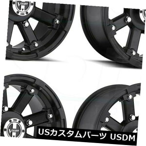 �C�O�A���z�C�[�� 4-�V����12 Vision ATV 393���b�N�A�E�g�z�C�[��12x8 4x156 -10�}�b�g�u���b�N���� 4-New 12 Vision ATV 393 Lockout Wheels 12x8 4x156 -10 Matte Black Rims �y���s�A���i�z