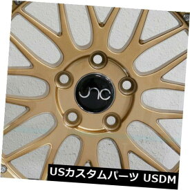 海外輸入ホイール 4-新しい17 "JNC 005 JNC005ホイール17x8.5 / 17x9.5 5x100 30/32ゴールドマシンリップスタッグ 4-New 17" JNC 005 JNC005 Wheels 17x8.5/17x9.5 5x100 30/32 Gold Machine Lip Stagg