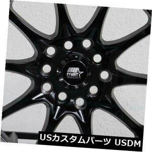 �C�O�A���z�C�[�� 4-�V����16 MST MT11�z�C�[��16x8 5x100 / 5x114.3 15�u���b�N�u���b�N���b�v���� 4-New 16 MST MT11 Wheels 16x8 5x100/5x114.3 15 Black Black Lip Rims �y���s�A���i�z