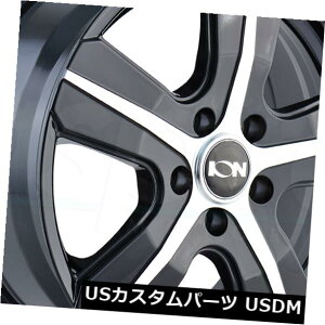 COAzC[ 4-V16C`CI101zC[16x6.5 5x108 50ubN}Vh 4-New 16" Ion 101 Wheels 16x6.5 5x108 50 Black Machined Rims
