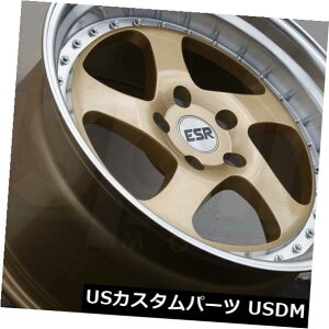 �C�O�A���z�C�[�� 4-�V����17 "ESR SR02 SR2�z�C�[��17x8.5 / 17x9.5 5x100 30/20�S�[���h�X�^�b�K�[�h���� 4-New 17" ESR SR02 SR2 Wheels 17x8.5/17x9.5 5x100 30/20 Gold Staggered Rims