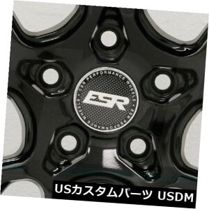 �C�O�A���z�C�[�� 4-�V����18�C���`ESR CS11�z�C�[��18x9.5 / 18x10.5 5x114.3 35/22�O���X�u���b�N�X�^�b�K�[�h���� 4-New 18 ESR CS11 Wheels 18x9.5/18x10.5 5x114.3 35/22 Gloss Black Staggered Rim �y���s�A���i�z