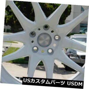 COAzC[ 4-V18C`ESR SR08 SR8zC[18x8.5 / 18x10.5 5x100 30/22zCgX^bK[h 4-New 18" ESR SR08 SR8 Wheels 18x8.5/18x10.5 5x100 30/22 White Staggered Rims