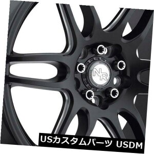 �C�O�A���z�C�[�� 4-�V����17 Niche NR6 M106�z�C�[��17x7.5 4x100 / 4x108 45�u���b�N�~���h���� 4-New 17 Niche NR6 M106 Wheels 17x7.5 4x100/4x108 45 Black Milled Rims �y���s�A���i�z