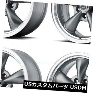 �C�O�A���z�C�[�� 4-�V����18�C���`AR105 Torq�X���X�gM�z�C�[��18x8 5x114.3 / 5x4.5 0�K�����^�����b�v���� 4-New 18 AR105 Torq Thrust M Wheels 18x8 5x114.3/5x4.5 0 Gunmetal Lip Rims �y���s�A���i�z