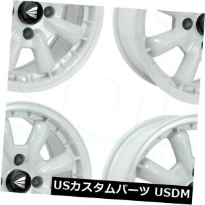 COAzC[ 4-V16 "Enkei Compe Wheels 16x7 / 16x8 4x100 25/25zCgyCgX^bK[h 4-New 16" Enkei Compe Wheels 16x7/16x8 4x100 25/25 White Paint Staggered Rims