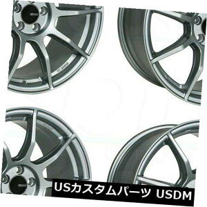 �C�O�A���z�C�[�� 4-�V����18�C���`Enkei TS9�z�C�[��18x8.5 / 18x9.5 5x100 45/45�v���`�i�O���[�X�^�b�K�[�h���� 4-New 18 Enkei TS9 Wheels 18x8.5/18x9.5 5x100 45/45 Platinum Grey Staggered Rim �y���s�A���i�z