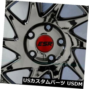 �C�O�A���z�C�[�� 4-�V����18�C���`ESR SR09 SR9�z�C�[��18x9.5 / 18x10.5 5x114.3 35/22�u���b�N�N���[���X�^�b�K�[ 4-New 18 ESR SR09 SR9 Wheels 18x9.5/18x10.5 5x114.3 35/22 Black Chrome Staggere �y���s�A���i�z