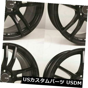 �C�O�A���z�C�[�� 4-�V����18�C���`Enkei TX5�z�C�[��18x8.5 / 18x9.5 5x114.3 25/30�u���b�N�y�C���g�X�^�b�K�[�h���� 4-New 18 Enkei TX5 Wheels 18x8.5/18x9.5 5x114.3 25/30 Black Paint Staggered Rim �y���s�A���i�z