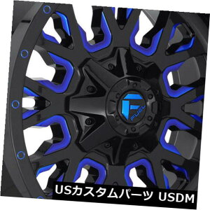 COAzC[ 4-V18 "RXg[ND645zC[18x9 6x135 / 6x5.5 1ubNu[ 4-New 18" Fuel Stroke D645 Wheels 18x9 6x135/6x5.5 1 Black Blue Rims
