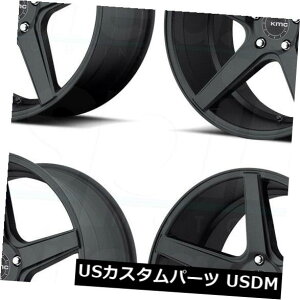 海外輸入ホイール 4-新しい20 "KMC KM685ディストリクトホイール20x8.5 5x120 35サテンブラックリム 4-New 20" KMC KM685 District Wheels 20x8.5 5x120 35 Satin Black Rims