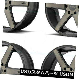 COAzC[ 4-V20C`KMC KM704zC[20x8.5 6x5.5 / 6x139.7 15ubN_[NeBg 4-New 20" KMC KM704 Wheels 20x8.5 6x5.5/6x139.7 15 Black Dark Tint Rims