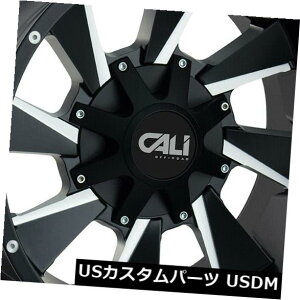 海外輸入ホイール 4-新しい20 "カリオフロードディストーションホイール20x10 8x6.5 / 8x170 -19サテンブラックミル 4-New 20" Cali Off-Road Distorted Wheels 20x10 8x6.5/8x170 -19 Satin Black Mille