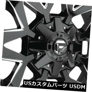 COAzC[ 4-V20 "R҂D555zC[20x10 8x180 -18ubN~h 4-New 20" Fuel Ambush D555 Wheels 20x10 8x180 -18 Black Milled Rims