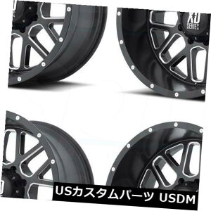 COAzC[ 4-V20C`XD XD820Ol[hzC[20x9 5x5 / 5x127 0ubN~h 4-New 20" XD XD820 Grenade Wheels 20x9 5x5/5x127 0 Black Milled Rims