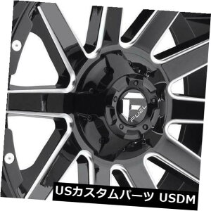 COAzC[ 4-V24 "Fuel Contra D615zC[24x14 8x180 -75ubN~h 4-New 24" Fuel Contra D615 Wheels 24x14 8x180 -75 Black Milled Rims