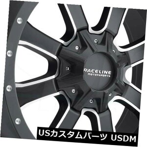 �C�O�A���z�C�[�� 4-�V����20�C���`Raceline 927M�}���oHD�z�C�[��20x9 6x4.5 / 6x5.5 18�u���b�N�~���h���� 4-New 20 Raceline 927M Mamba HD Wheels 20x9 6x4.5/6x5.5 18 Black Milled Rims �y���s�A���i�z