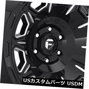 �C�O�A���z�C�[�� 17x9�R����ge D688 6x135 -12�u���b�N�~���h�z�C�[�������Z�b�g�i4�j 17x9 Fuel Vengeance D688 6x135 -12 Black Milled Wheels Rims Set(4)
