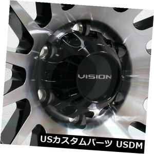 COAzC[ 20x9 Vision 417N[v8x6.5 / 8x165.1 12ubN}VhzC[Zbgi4j 20x9 Vision 417 Creep 8x6.5/8x165.1 12 Black Machined Wheels Rims Set(4)