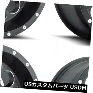 �C�O�A���z�C�[�� 17x9 Fuel Revolver D525 6x135 / 6x5.5 1�u���b�N�~���h�z�C�[�������Z�b�g�i4�j 17x9 Fuel Revolver D525 6x135/6x5.5 1 Black Milled Wheels Rims Set(4) �y���s�A���i�z