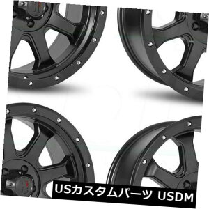�C�O�A���z�C�[�� 20x9 Havok H105 5x5 / 5x127 -12�}�b�g�u���b�N�z�C�[�������Z�b�g�i4�j 20x9 Havok H105 5x5/5x127 -12 Matte Black Wheels Rims Set(4) �y���s�A���i�z
